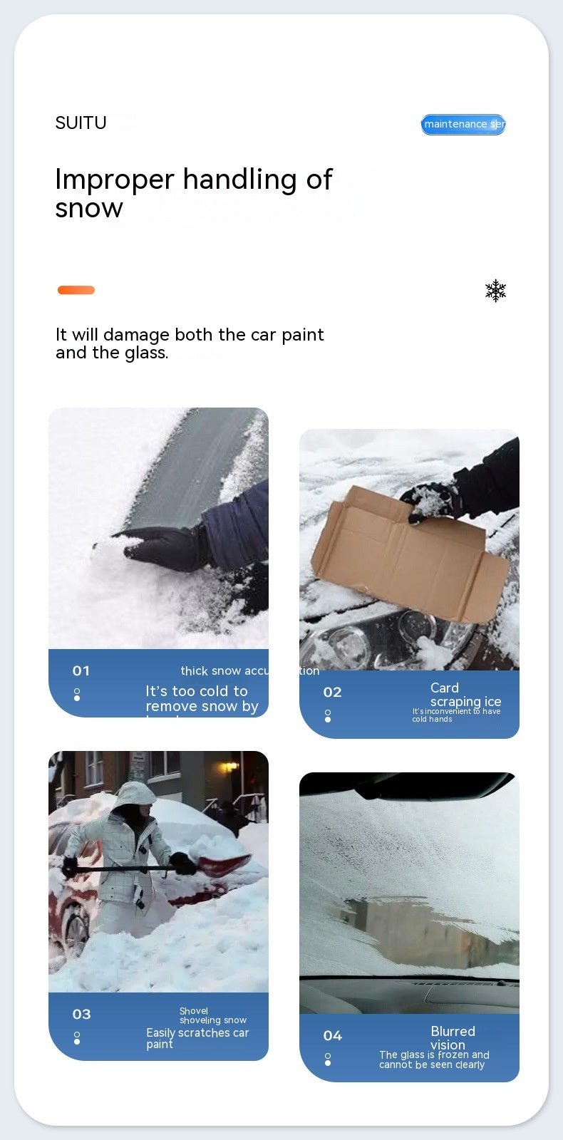 Car Winter Snow Shovel Multi - function Car Deicing Snow Sweeper - PowerZonez